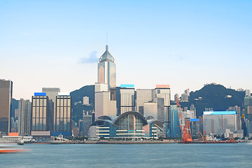 Image showing China, Hong Kong waterfront buildings 