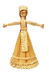 Image showing straw doll over white background