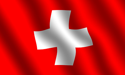 Image showing Waving swiss flag