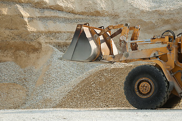 Image showing Bulldozer in quarry