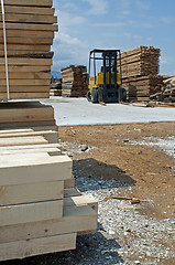 Image showing Carpentry factory and ordered timber