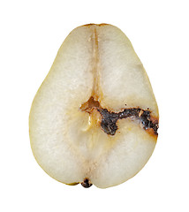 Image showing  Worm-eaten pear