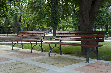 Image showing Park benches