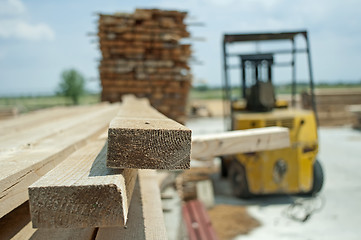 Image showing Carpentry factory and ordered timber