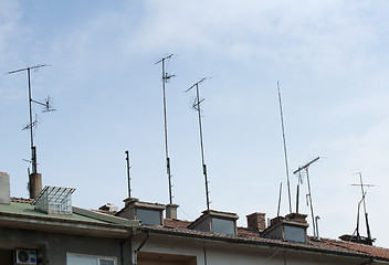 Image showing Antennas mounted on the roof