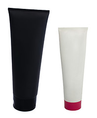 Image showing Black and white cosmetic tubes