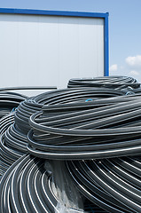 Image showing Black PVC hoses