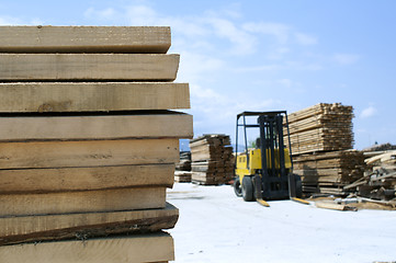 Image showing Carpentry factory and ordered timber