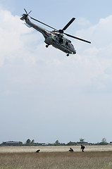 Image showing Military operation with helicopters