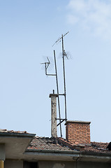 Image showing Antennas mounted on the roof