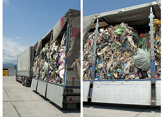 Image showing Truck charged with Recycling waste