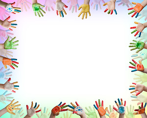 Image showing Painted colorful hands 