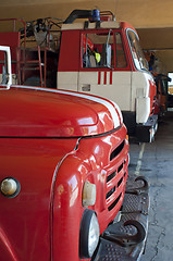 Image showing Old Fire trucks