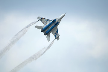 Image showing Military aircraft flying in the sky