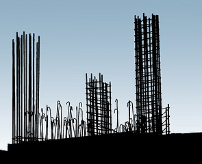 Image showing Reinforcing steel in construction site