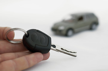 Image showing Keys and a car in the background