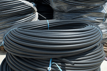 Image showing Black PVC hoses