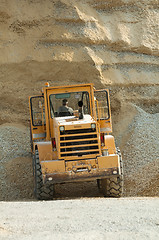 Image showing Bulldozer in quarry