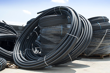 Image showing Black PVC hoses