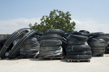 Image showing Black PVC hoses