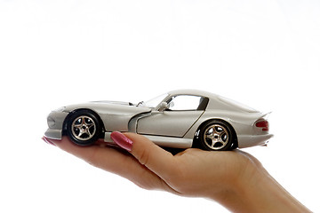 Image showing Car toy on palm