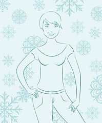 Image showing abstract winter girl portrait