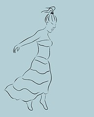Image showing beautiful girl in skirt, sketch
