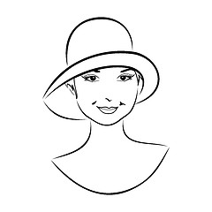 Image showing vintage girl face in hat