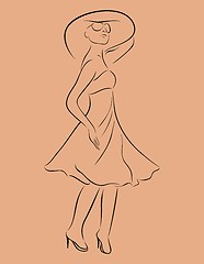 Image showing beautiful girl in dress sketch