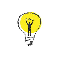 Image showing Light bulb. The concept of idea.