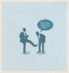 Image showing The concept of the financial crisis. Duel of two businessmen.