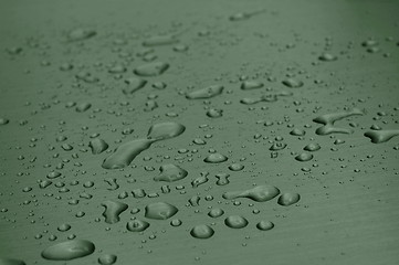 Image showing water drops on metal surface