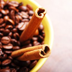 Image showing coffee and cinnamon