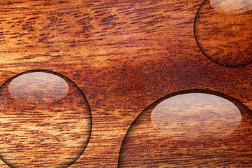 Image showing water drop on wood surface