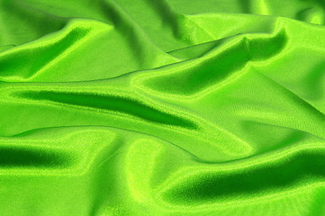 Image showing green satin background