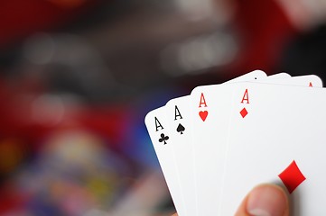 Image showing four aces and copyspace