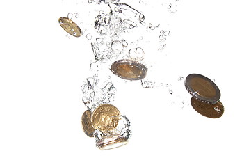 Image showing coins in water