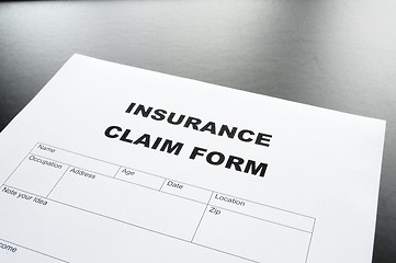 Image showing insurance claim form