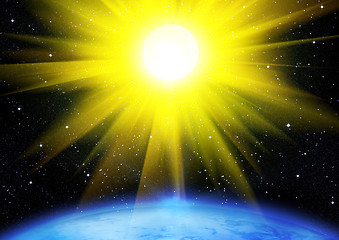 Image showing earth and sun