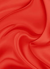 Image showing Red silk material