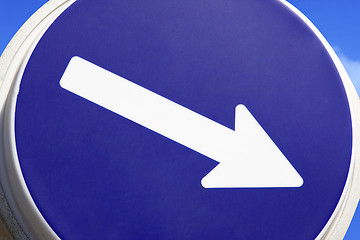 Image showing Road sign with arrow pointing right