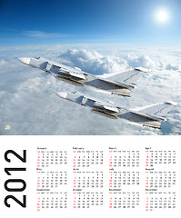 Image showing Calendar 2012 with plane image.  Vector illustration