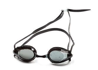 Image showing Goggles for swimming with water drops