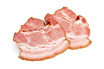 Image showing Two slices of bacon