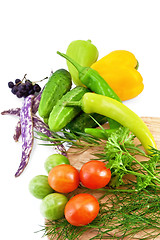 Image showing Vegetables with a round board