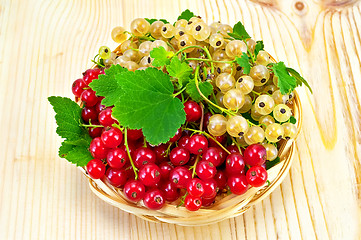 Image showing White and red currants on a plate