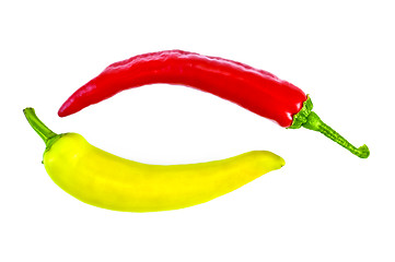 Image showing Yellow and red peppers