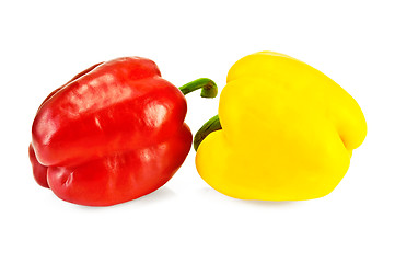 Image showing Yellow and red sweet peppers