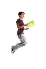 Image showing Teen student jumping