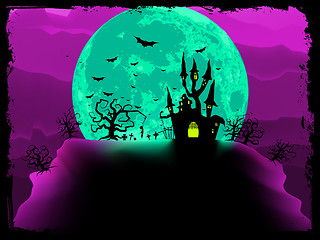 Image showing Scary halloween vector with magical abbey. EPS 8